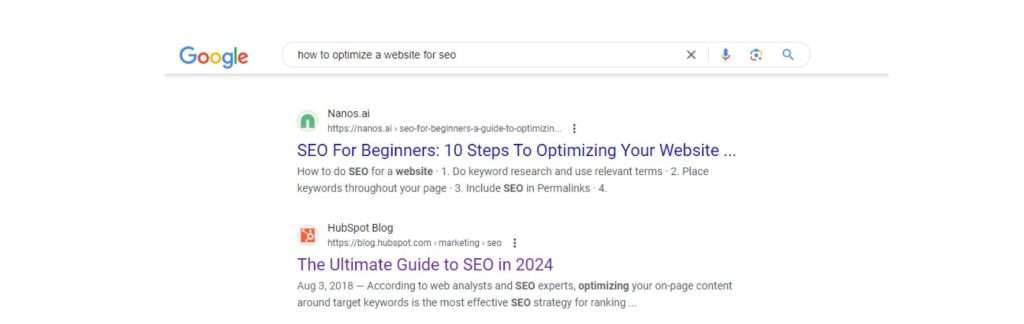Search intent Types